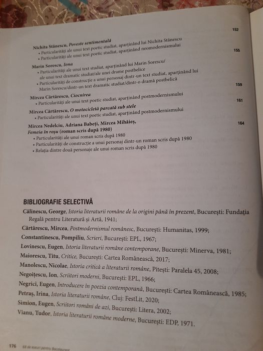 Literatura română - 68 de eseuri pentru Bacalaureat