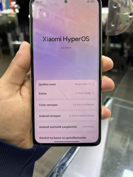 Redmi not14 8/256 gb arzooon