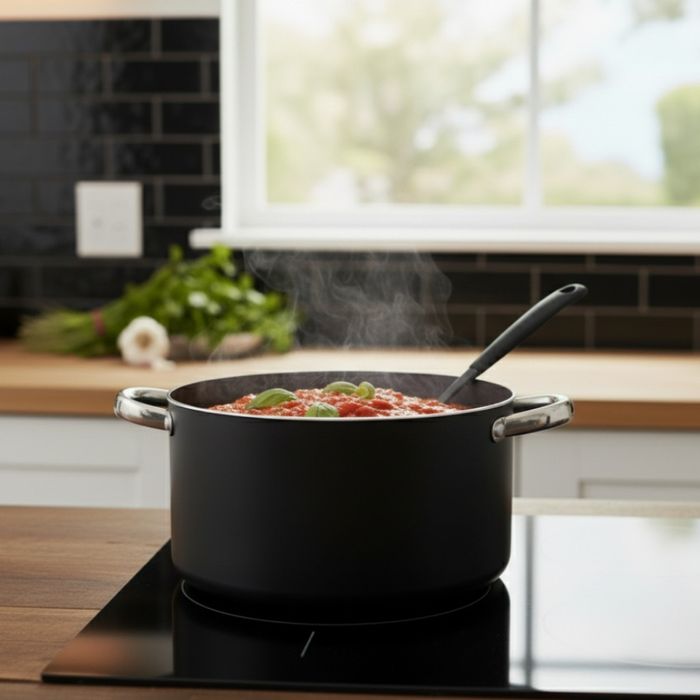 Алуминиева тенджера с мраморно покритие и капак