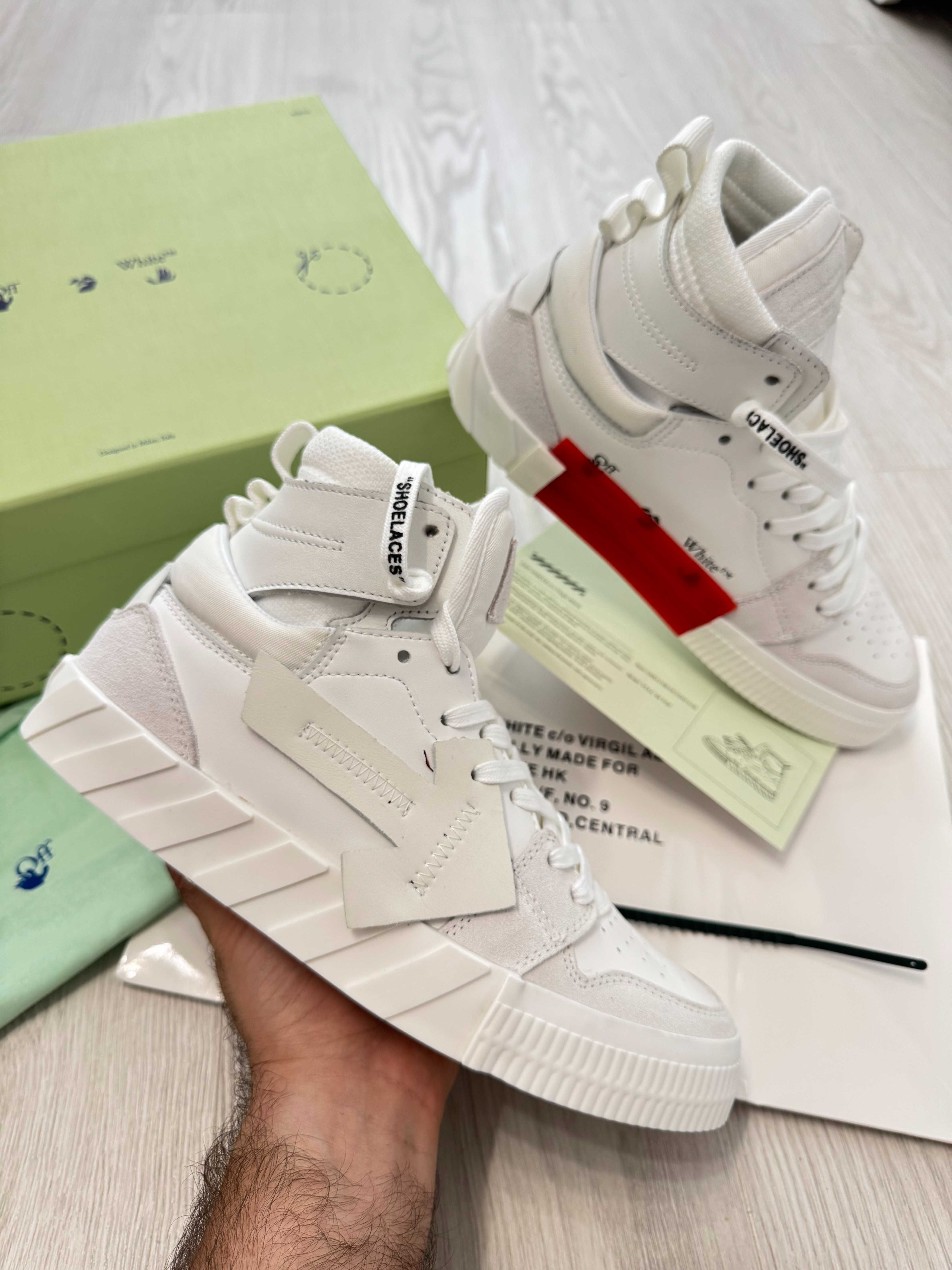 Adidasi OFF WHITE - High White SNEAKERS Premium din Piele Full Box NOI