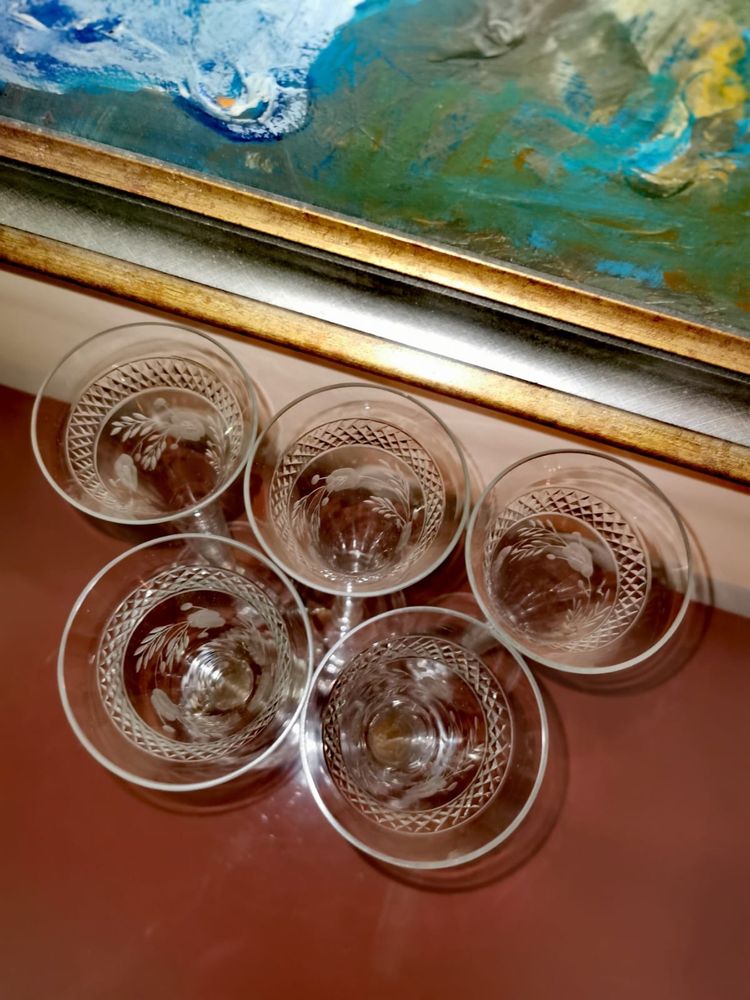 Чаши кристални за шампанско WMF Crystal Champagne Flutes 1920г. 5 бр.