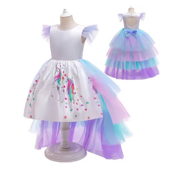 Rochie Unicorn cu trena detasabila, IdeallStore®, 3-5 ani