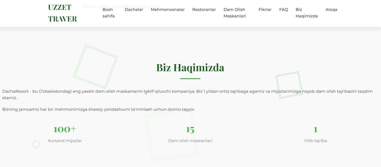 Shu web-sayt sotiladi. Dacha biznes uchun yasalgan.