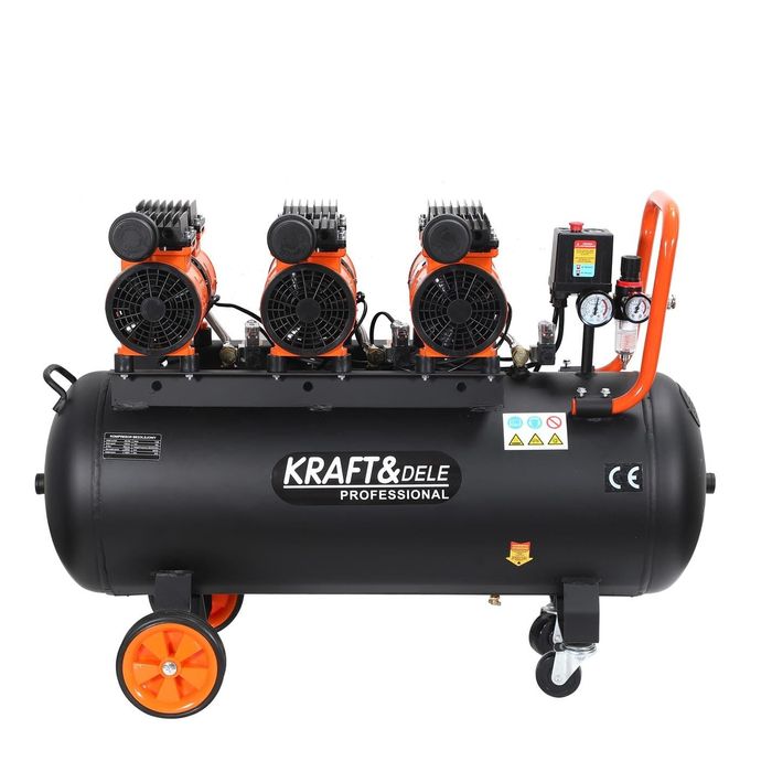 Compresor fara ulei , monofazat, silentios 100L / 3 x 1500W