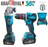 Акумулаторен Винтоверт и Ъглошлайф 36V 8,0 AH KRAFT 2 Батерии