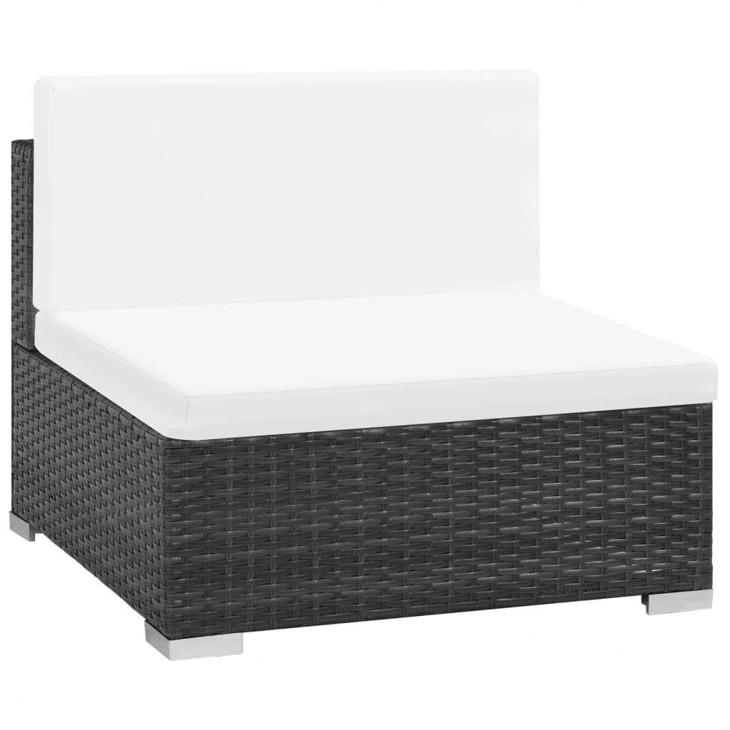 Set mobilier de gradina/terasa canapea/coltar Negru Ratan CASERTA