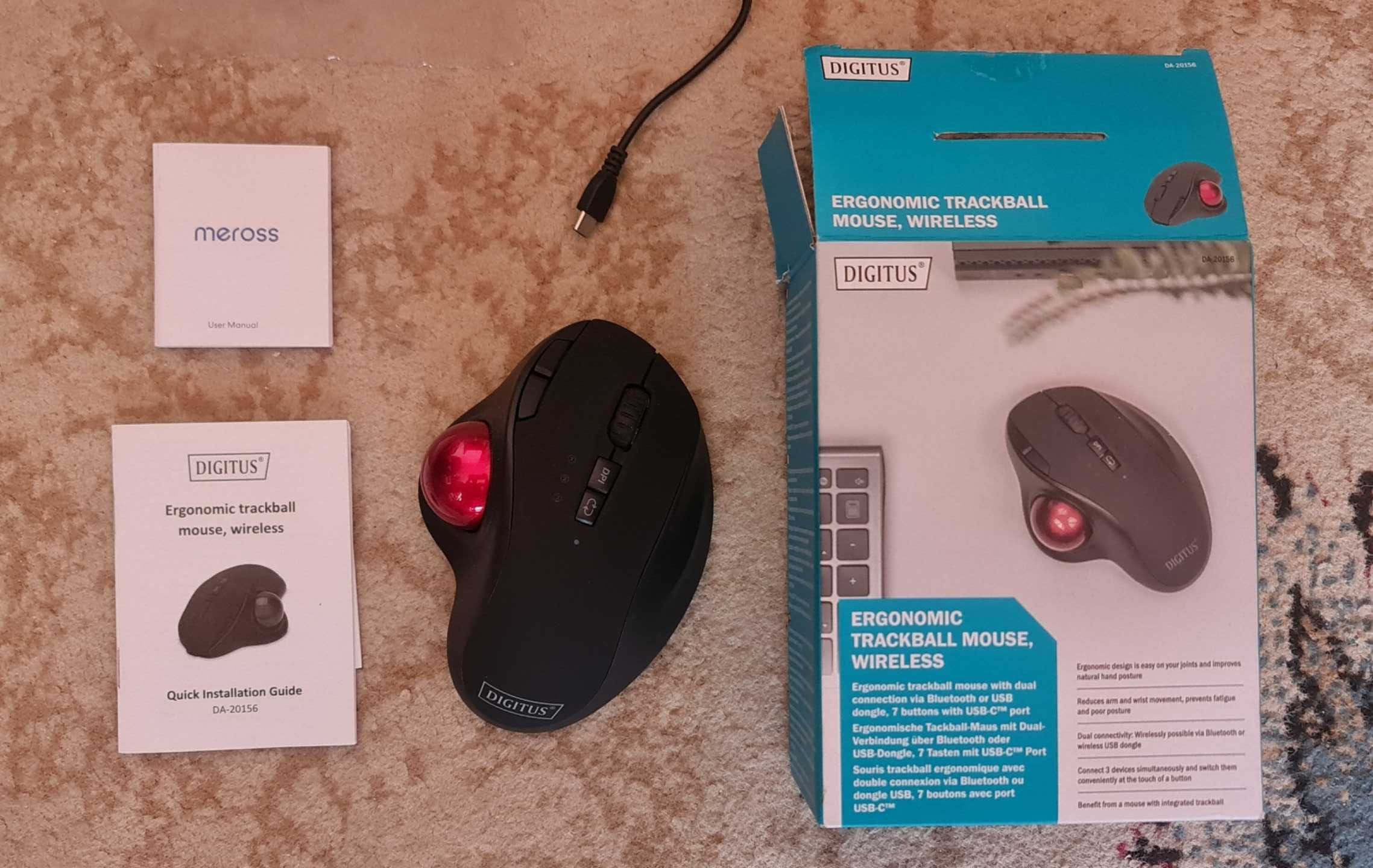 DIGITUS - ergonomic trackball mouse wireless