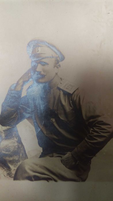 Снимка 1915 г. с автограф, в рамка 14,7 х 9,9 см