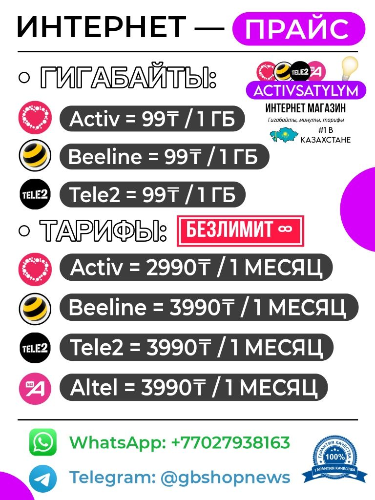 Гигабайт сатылады | Продается гигабайты