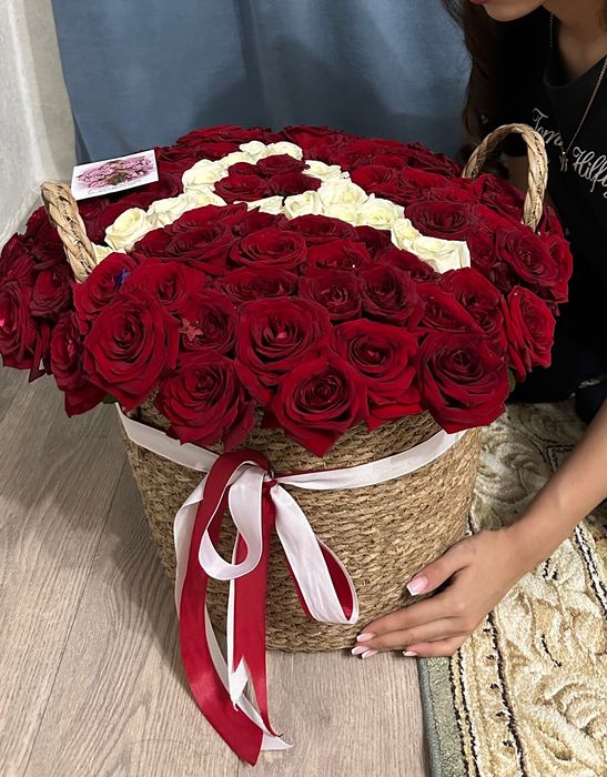 Цветы 101 роза свежайщие