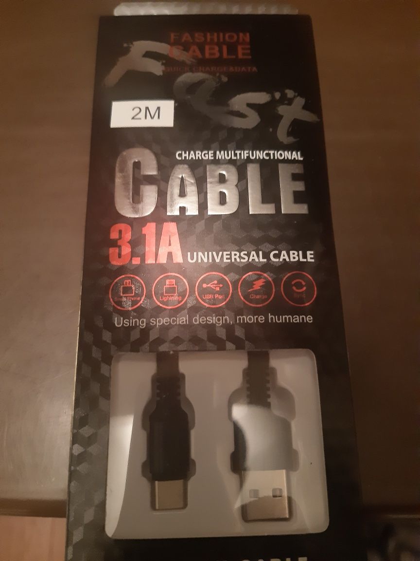 Încarcator cablu telefon smart 3,1 A. 2Metri.
