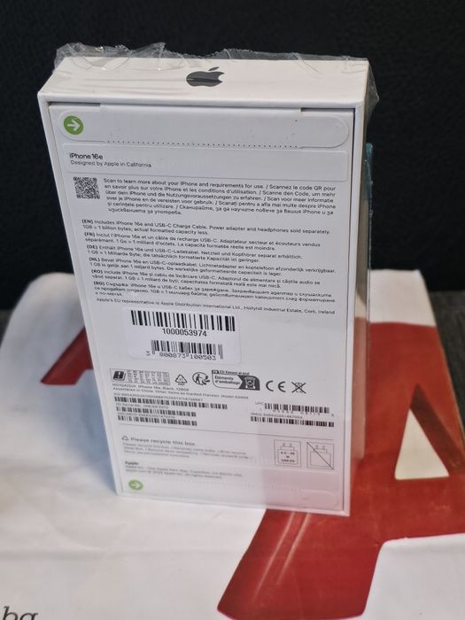 ***ЗАПЕЧАТАН 128GB iPhone 16e and TTEC Гаранция A1 2027г. Black | 16 e