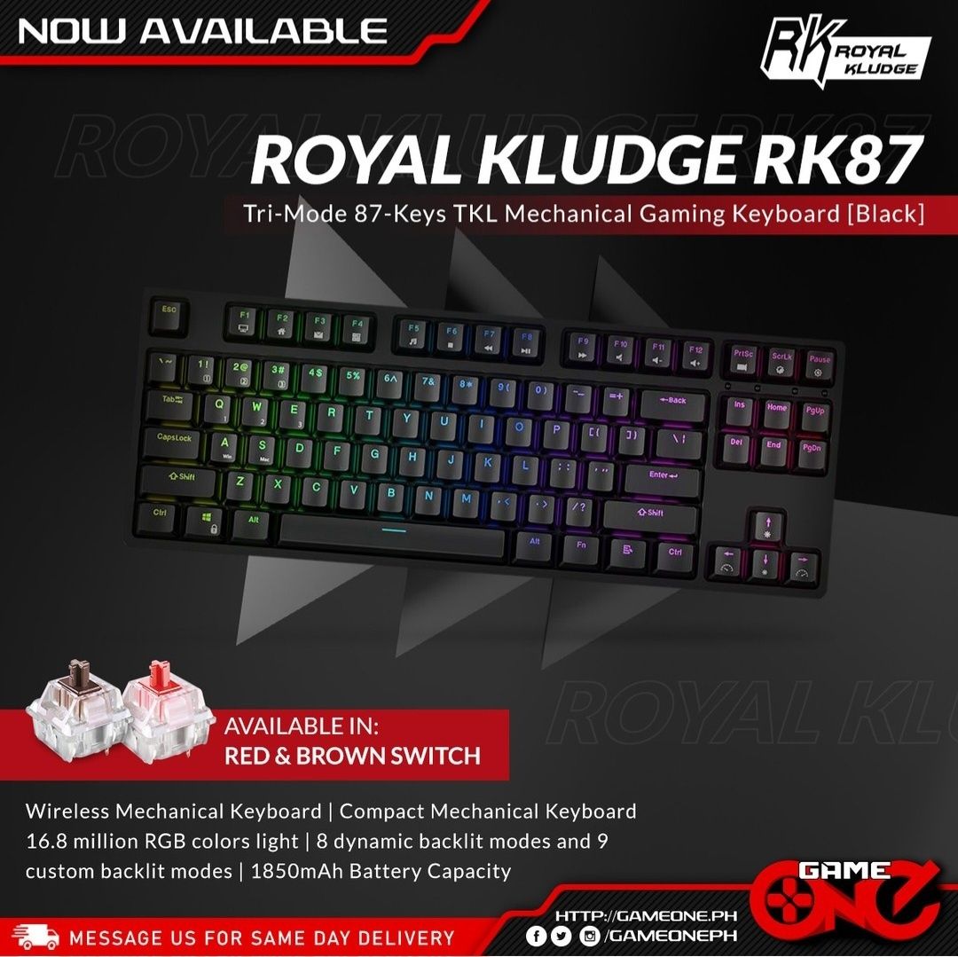 Топ! ROYAL KLUDGE R87/RK87 TKL Проводная Механическая Клавиатура