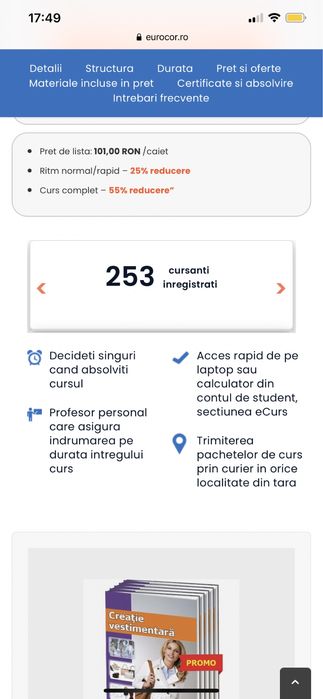 Curs design vestimentar 300 lei