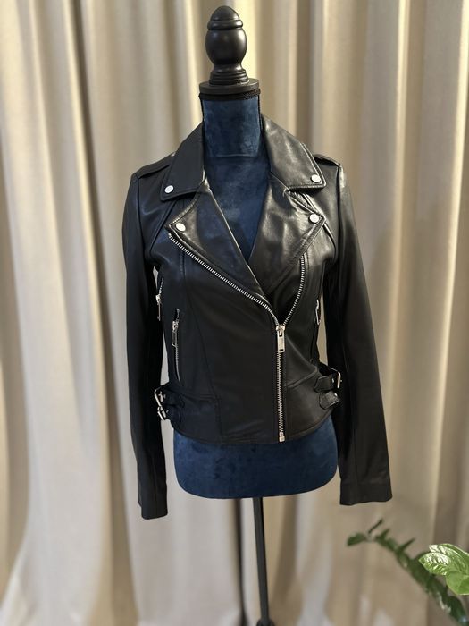 Jacheta din piele naturala Zara