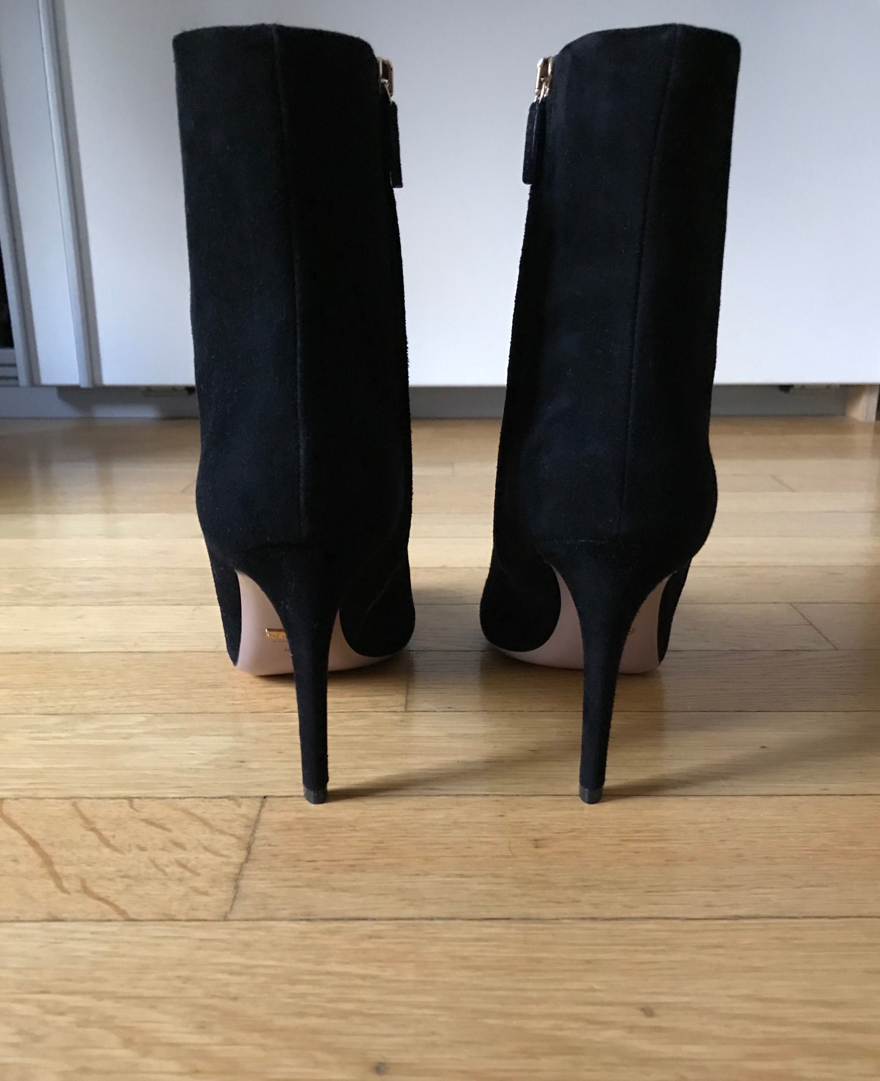 Ghete Gucci black suede, autentice, 40, noi