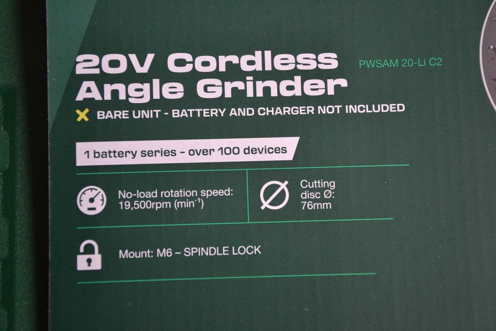 Нов акумулаторен ъглошлайф Parkside 20V