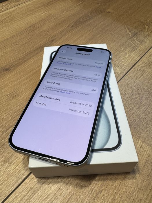 Apple iPhone 15 128Gb blue Neverlocked 93% battery