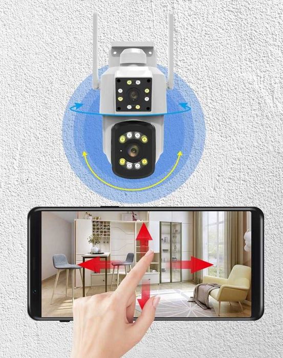 Icam 365 Camera De Supraveghere Dubla 360grade 4MP Wifi Retea Utp HD