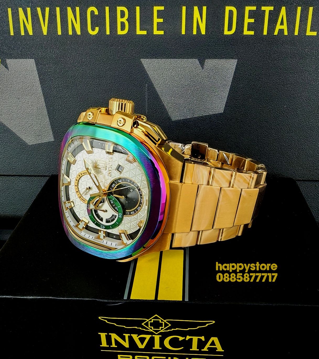часовник INVICTA Jason Taylor Limited edition Gold 60 mm, Инвикта нов