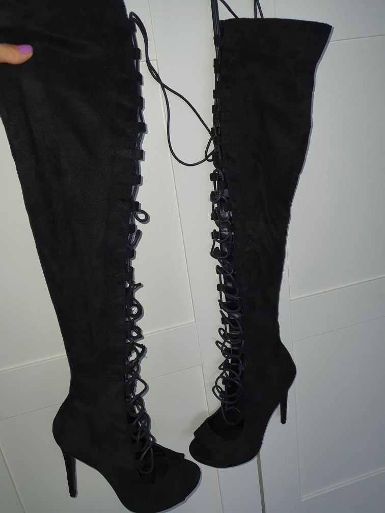 Sandale Inalte cu toc stil cizma