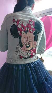 Minnie mouse ръчно рисувано дънково яке