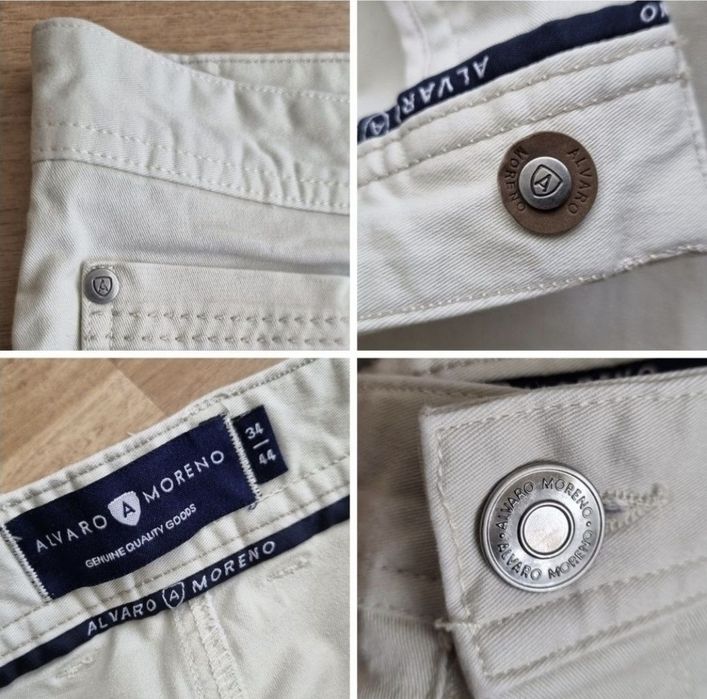 Pantaloni Alvaro Moreno, Lux Italia Pic Pic Blanco - W34 (Fit 33)