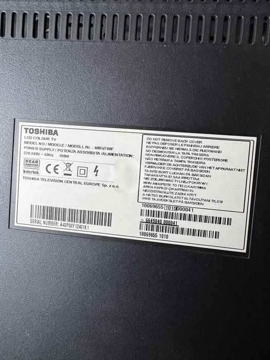 Tv TOSHIBA - TV LCD Full HD 102 cm 40BV700F