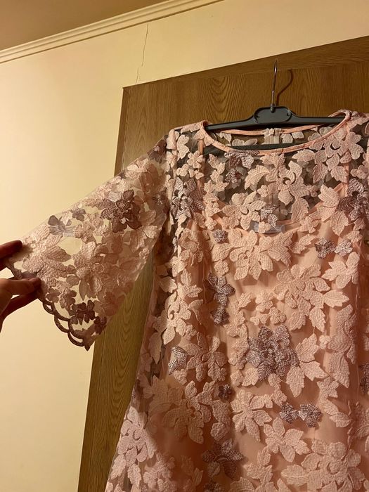 Rochie ocazie roz deschis dantela, mărime S