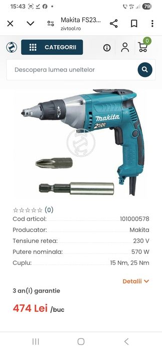 Makita nouă Filetantă pe cablu de curent