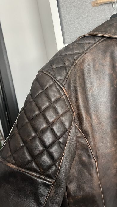 Geaca piele naturala marimea S biker moto