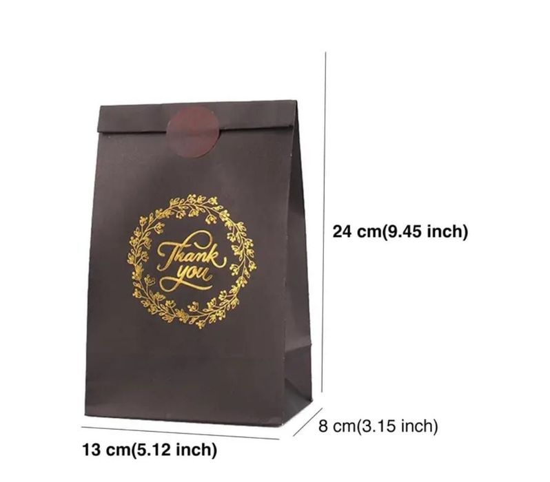 10 buc pungi cadouri hârtie Kraft stele auri autocolante,design elegan