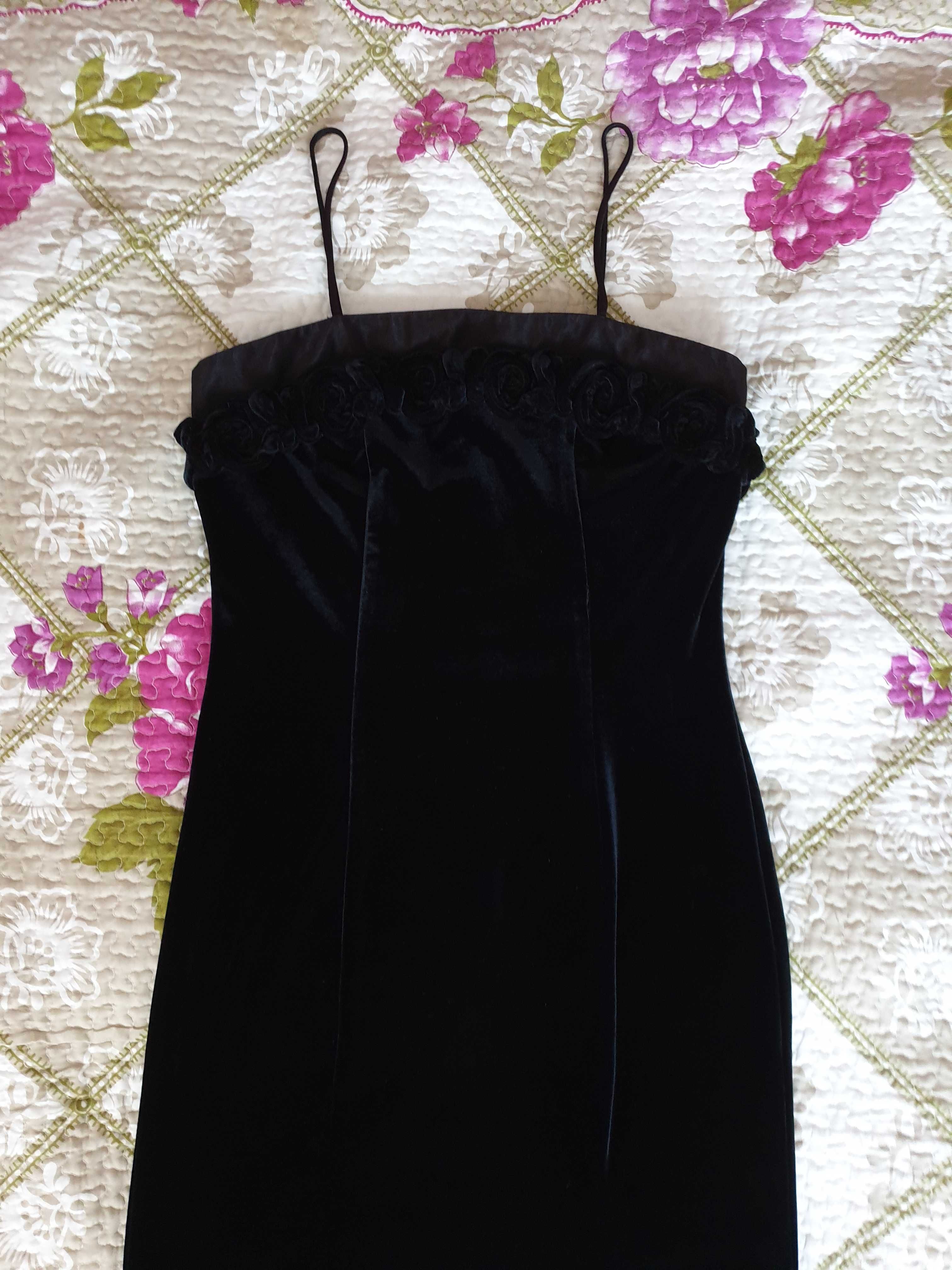 Rochie neagra catifea