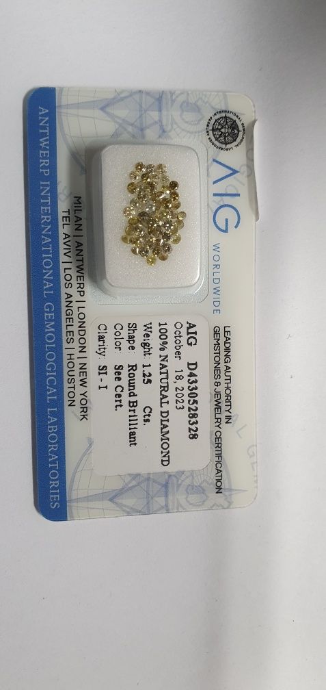 Diamante naturale 1.25 ct cu certificat