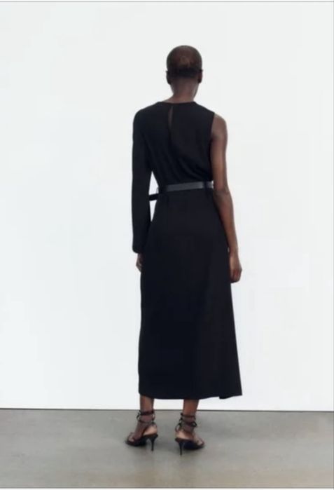 Rochie asimetrica, neagra,noua, Zara, XS