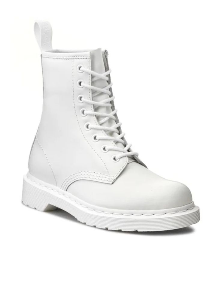 Bocanci Dr. Martens 1460 Mono White noi, originali, in cutie