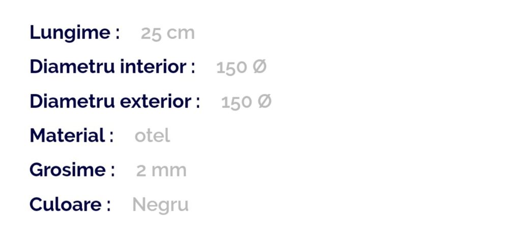 DARCO Burlan tablă  otel fi 150, 25 cm