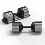 Set gantere Zoco Body Fit, greutate totala 64Kg, Otel, Crom