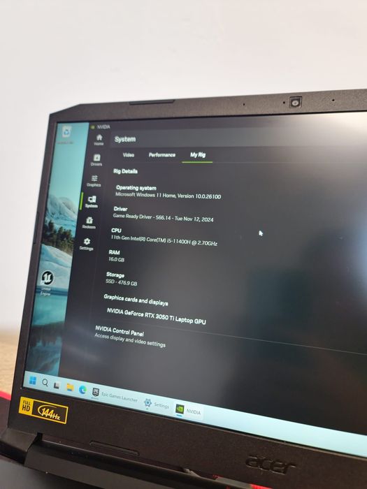 Laptop Acer Nitro5 Rtx 3050ti