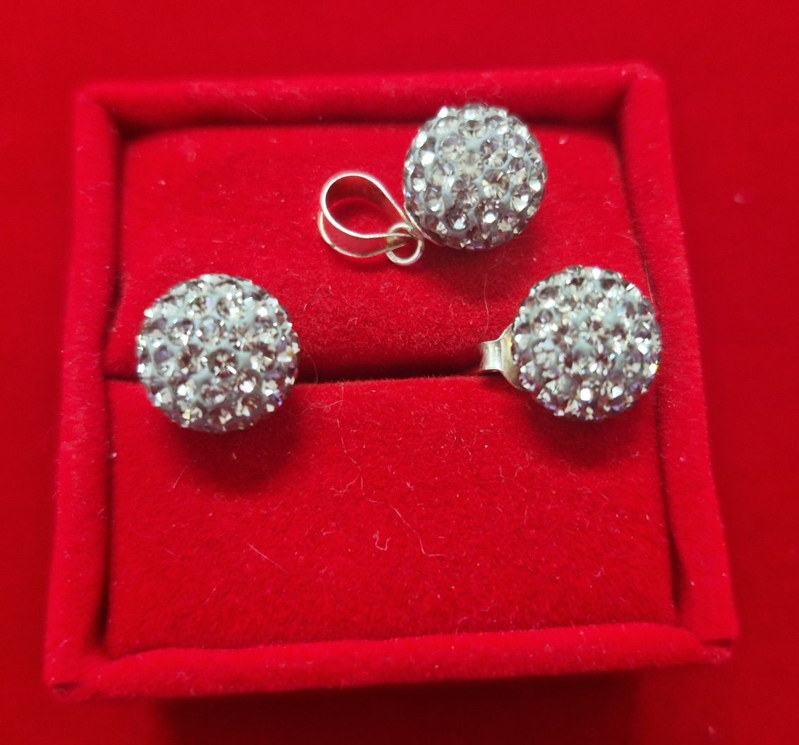ARG1, set argint 925,nou/marcat, zirconiu,ideal cadoul