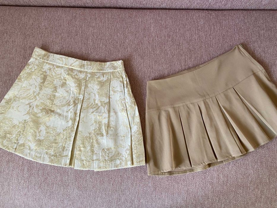 Lot fusta mini sau midi marime S sau M carouri pliuri femei dantela