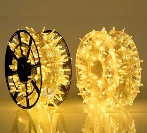 НОВО Коледни лампички 50м с гръм флаш ефект топла светлина 400 диода