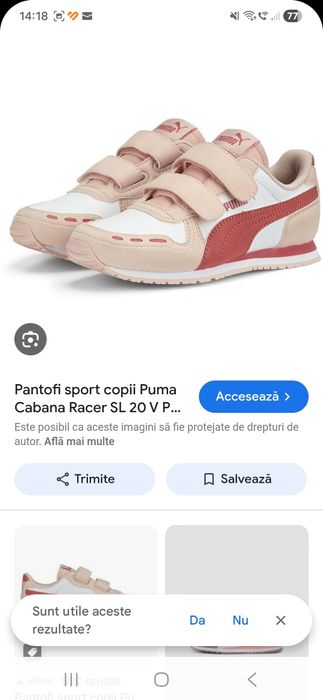 Puma Sneaker Cabana Racer cu închidere velcro (mărimea 34)