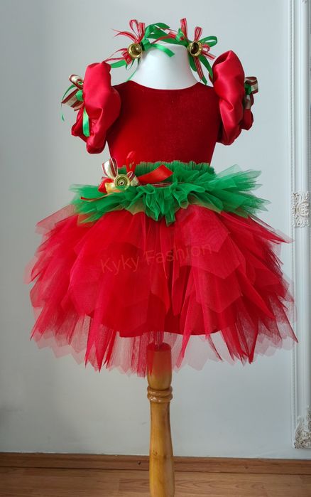 Spiridus elf costum fetite Crăciun serbare made  în România