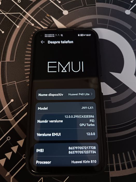 Vând Huawei P40 Lite, în stare foarte bună cu 128 GB spațiu de stocare