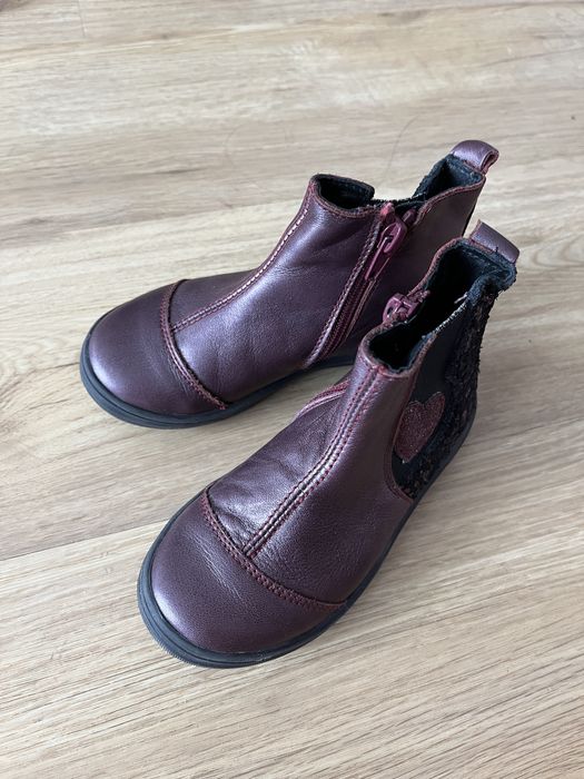 Cizme piele 16cm, cu fermoar