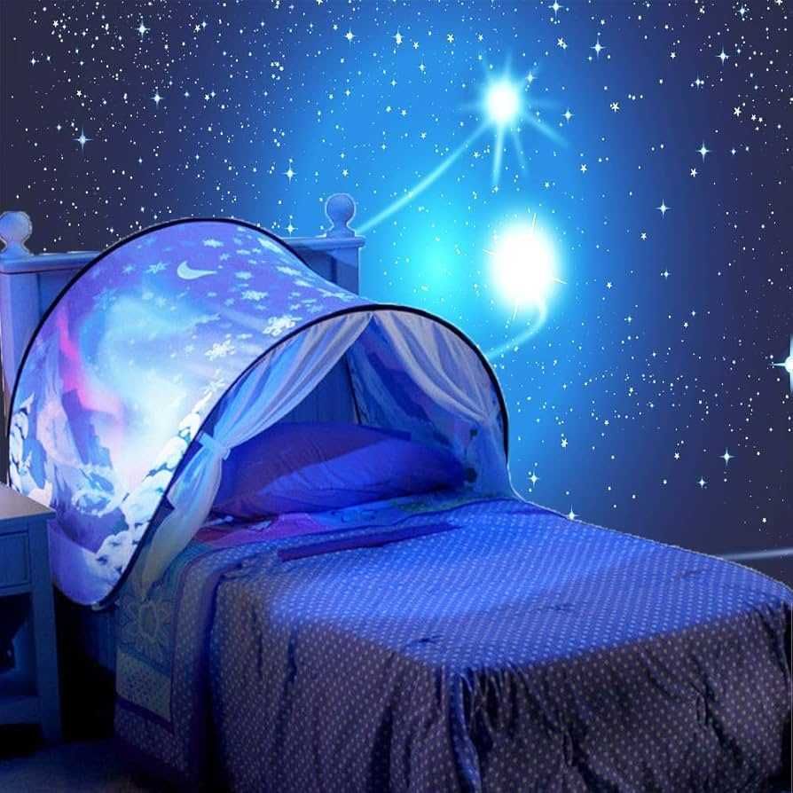 Светеща Детска палатка за легло с дистанционно, за игра, Dream Tents