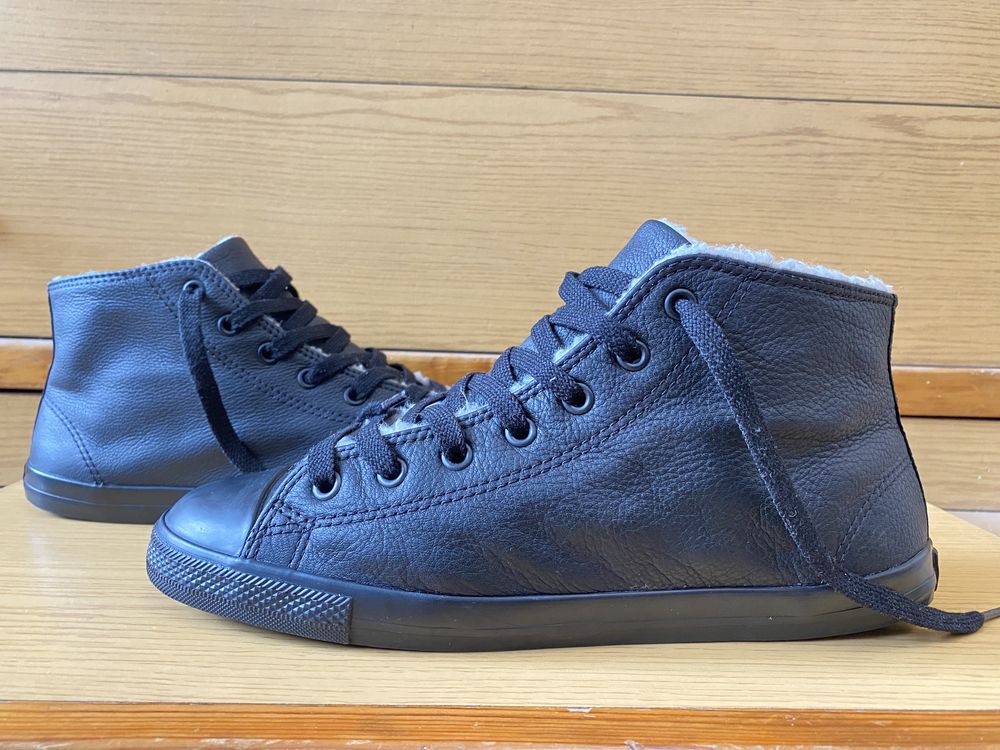 Converse  All Star  highs black leather ,  номер  41