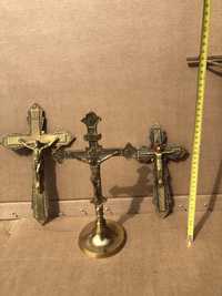 Cruce,crucifix cu Isus rastignit,din bronz masiv