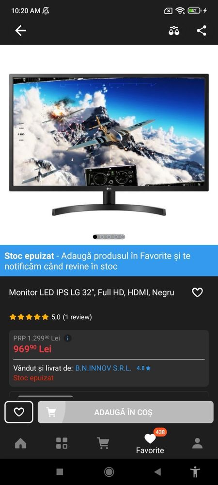 Monitor LED IPS LG 32” Full HD
